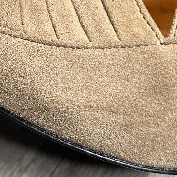 Gentle Souls Remody Suede Peep Toe Pumps Heels Balletcore Reto Fits Like a 7 - Picture 5 of 8